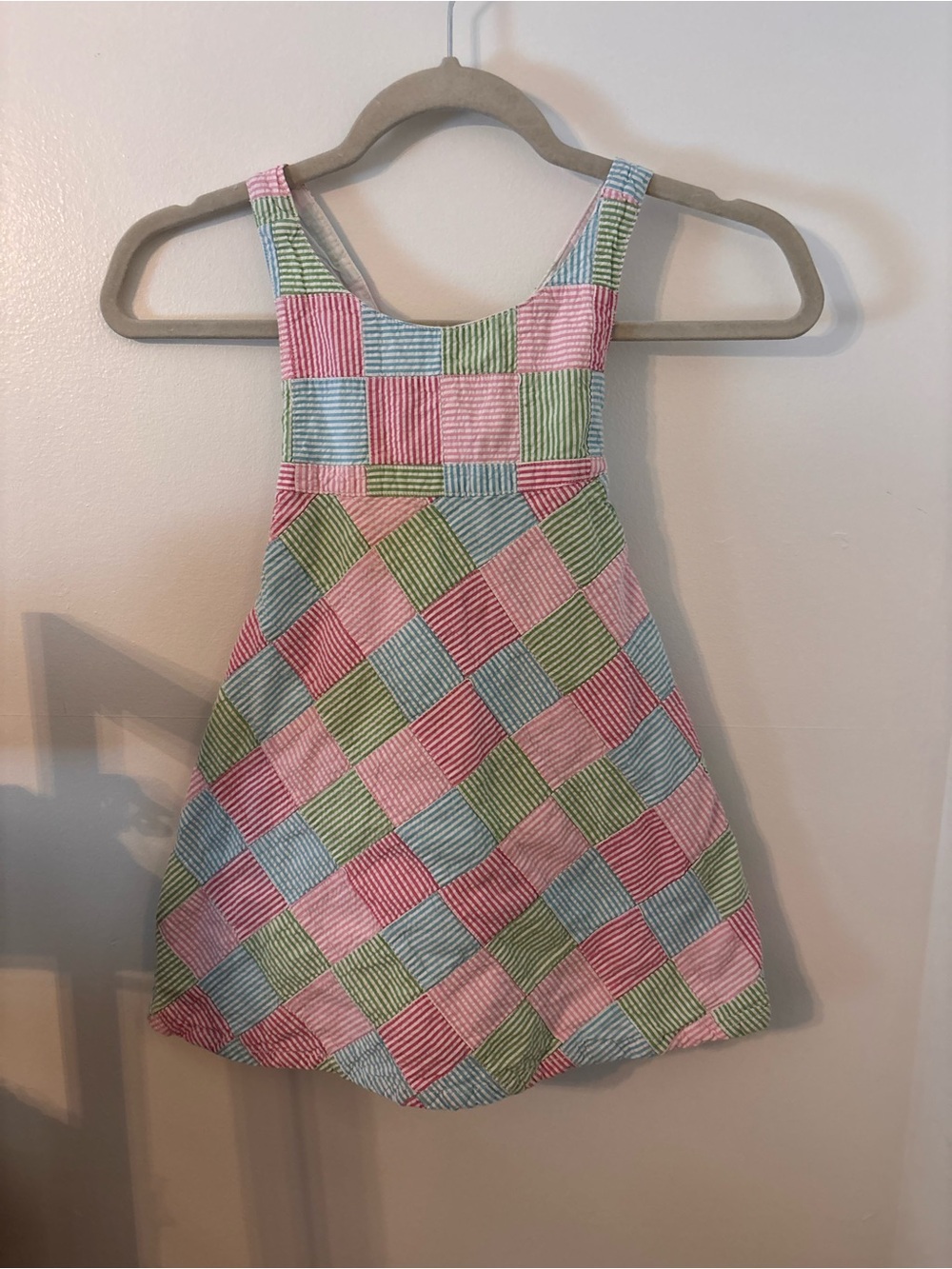 Girls 100% cotton Gymboree Seersucker Pink and Multicolor Striped SunDress - 4T